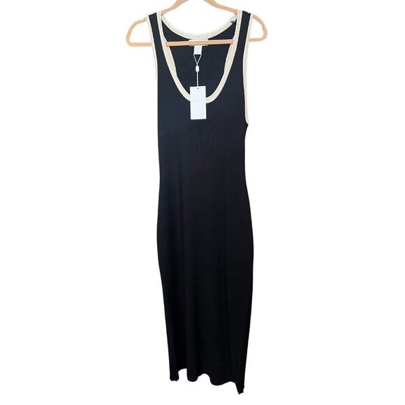 Caroline Constas Knit Stretch Midi Dress Black NWT - Picture 1 of 5